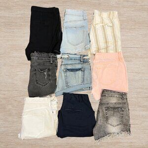 Lot of 9 Women’s Shorts Denim & Chinos Reseller’s Bundle Size XS/S Mixed Brands